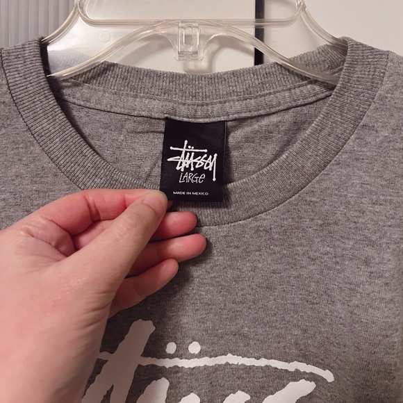 NWOT Stussy x Nike Sky Force Collab Graphic Tee Tshirt Men Size L Gray White - Picture 3 of 6